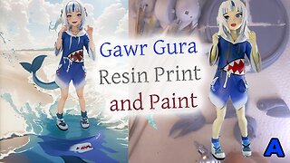 Gawr Gura Resin Printed Model, Airbrush and Painting Techniques