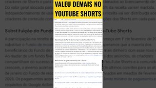 MONETIZAÇÃO DO YOUTUBE SHORTS | Valeu Demais Também Vai Estar na Monetização do YouTube Shorts