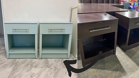 Furniture Flipping - Turning Old Office Furniture into a Set of Palladian Blue Nightstands
