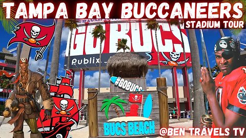 Tampa Bay Buccaneers Stadium Tour | Bucs Beach | Raymond James Stadium | Tampa Florida 🏴‍☠️🌴⚓️🏈