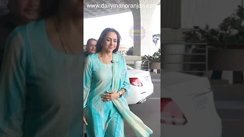 Hema Malini Spotted At Airport in Mumbai