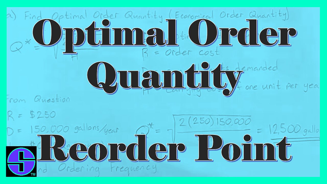 Optimal Order Quantity Reorder Point Example