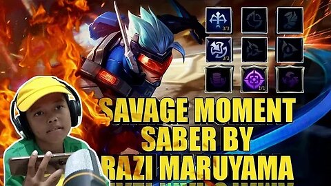 SAVAGE moment SABER by Razi Meresahkan betul #razimaruyama #mobilelegends #saber #savage #rangked