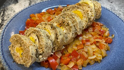 Chicken Roulade Stuffed With Eggs I Ground Chicken Roulade Recipe I Gastro Guru
