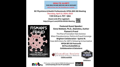 BC Physicians & Health Professionals HPOA (Bill 36) Meeting - Apr 11, 2024