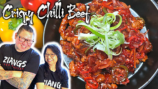 How Chinese Chefs cook Crispy Chilli Beef (Easy Version) 🔥🐮 Mum and Son Professional Chefs cook!