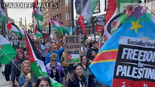 Students Rise Up - March for Palestine. High Street, Cardiff Wales