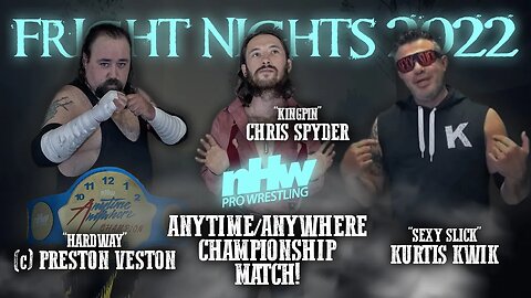 Kurtis Kwik vs Chris Spyder vs Preston Veston Anytime/Anywhere Title NHW invades Fright Nights Ep 25
