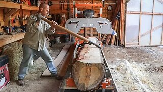 MOUNTAIN TIMBER FRAME CABIN IN THE WOODS | FRONT PORCH LUMBER & STONEWORK FOR HEAT STOVE