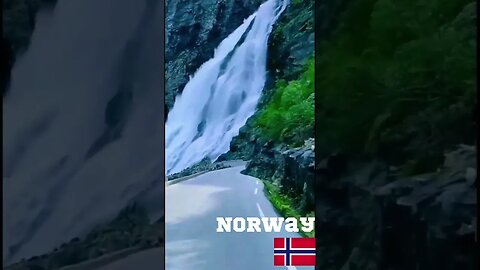 Amazing Mountain Waterfall In Norway #shortsfeed #shorts #short