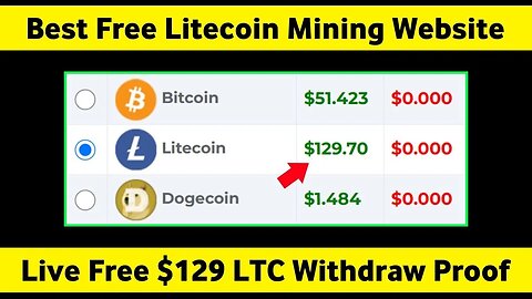 LTC mining best site ! Free mining sites with payment proof ! mining site free #freecryptoearn#btc