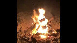 Campfire on the beach. ASMR Truck camping Toyota Tundra TRD Pro