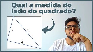 Qual é o comprimento do lado do quadrado? Desafios matemáticos, Desafio de geometria plana