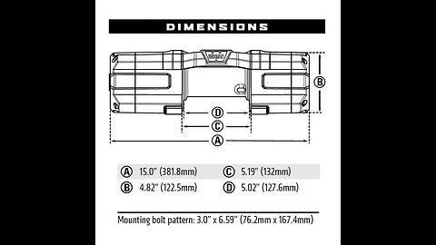 WARN 101150 AXON 55-S Powersports Winch with Spydura Synthetic Cable Rope: 14" Diameter x 50'...