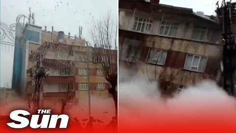 Turkey: people flee as building collapses in Malatya after second