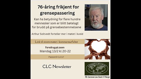 13022023 Erfaringskompetanse fra Norske Domstoler, Grensepassering 76 åring frikjent