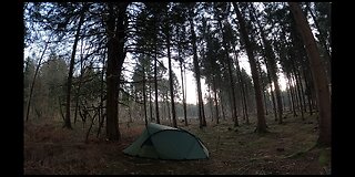 Nightlapse of the Snugpak scorpion 3 tent in a woodland. 21st Jan 2023