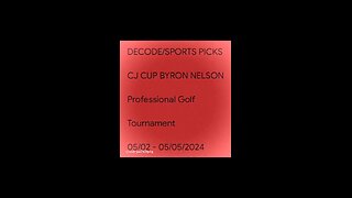 DECODE / SPORTS PICKS CJ CUP BYRON NELSON GOLF TOURNAMENT