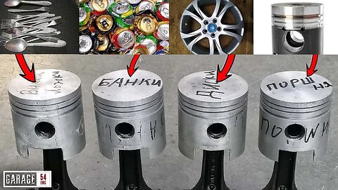 DIY aluminum pistons out of melted drink cans, spoons etc.
