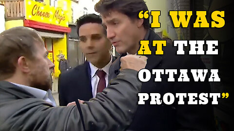 JUSTIN TRUDEAU CONFRONTED BY A MAN DURING A CTV INTERVIEW
