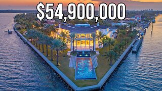 $54,900,000 V-Shaped Waterfront Estate | Mansion Tour