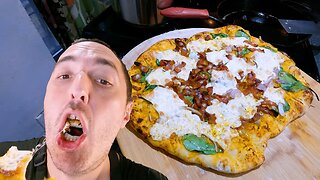 I Cook THE BEST Cheese Bacon Pizza with EASY Basil Garlic Sauce !