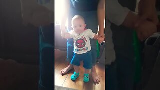 Cute Baby Boy Learning To Walk