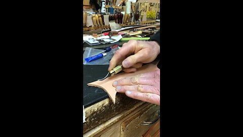 Leather Working YT Short Video Cutting and Edging Leather