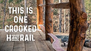 CARVING THE FRONT PORCH HANDRAIL | OFF GRID TIMBER FRAME CABIN | HOMESTEAD