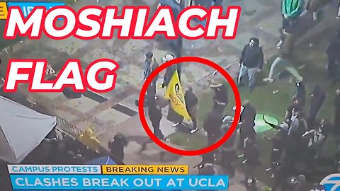 MOSHIACH flag flying at UCLA counterprotest! The Anti-Christ is rising! Wake the F**K up!