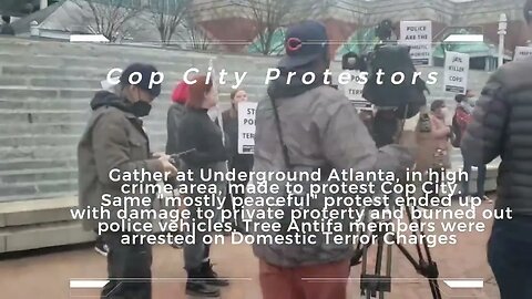 Protestors Gather at #UndergroundAtlanta, in high crime area, to protest #CopCity. 1