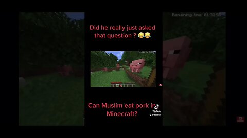 Can Muslim eat pork in Minecraft? #youtubeshorts #short #tiktok