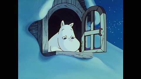 Nostalgic Snowy Night on the Moomin Window - Relax, Sleep, Study