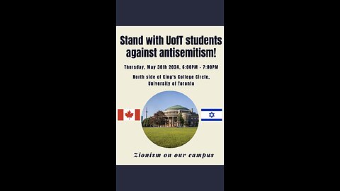 Stand with UofT students against antisemitism Thursday May 30 in Toronto, Canada