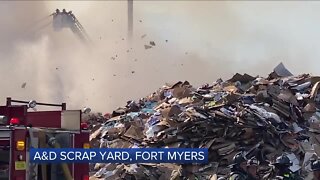 Fort Myers firefighters battling fire at A & D Scrap Materials