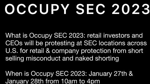 Buffaloman11 Live!! OccupySEC23 at the SEC Washington, DC headquarters 1/28/23