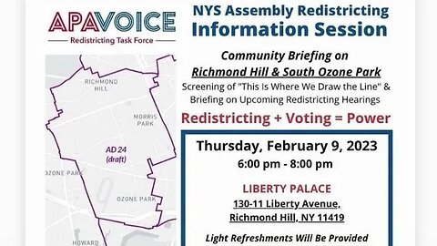 The Our Community Richmond Hill and South Ozone Park Info Session liberty Banquet Hall Queens 2/9/23