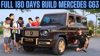 Install car lights and complete - Experience driving a Mercedes G63 AMG made from wood