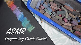 ASMR Organising and testing Chalk colours | (No Talking) | Art Supplies