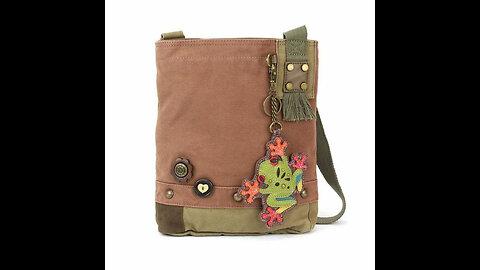 Chala Patch Cross-Body Women Handbag, Canvas Messenger Bag - Olive