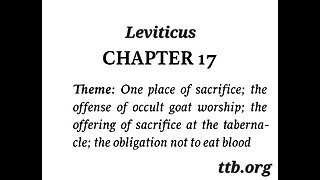 Leviticus Chapter 17 (Bible Study)