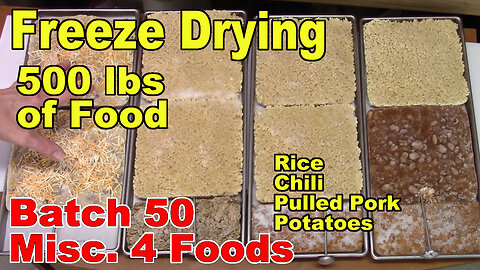 Freeze Drying Your First 500 lbs of Food Batch 50 Rice, Chili, Pulled Pork, Scalloped Potatoes