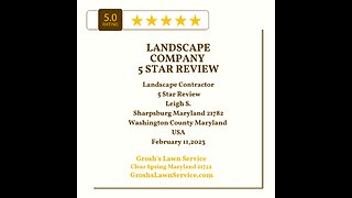 Landscape Company Sharpsburg Maryland 5 Star Review Video
