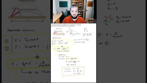 Duas trajetórias com o mesmo alcance horizontal [Problema em menos de 1 min]