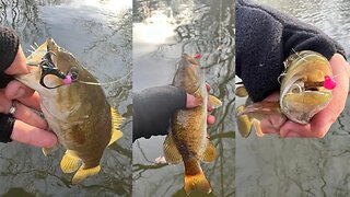 Centerpin Fishing For Bass With Jigs / Winter Smallmouth Bass Fishing Rivers / Michigan Fishing