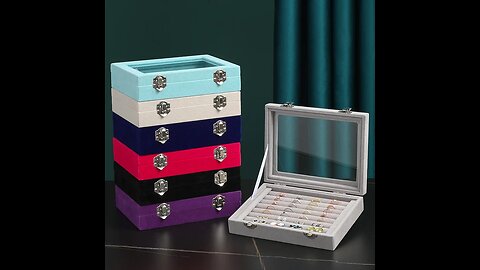 Ring Flannel Jewelry Storage Box High Capacity With Cover Dust-Proof Jewelry Display Organizer