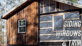 CABIN SIDING, WINDOW AND TRIM | OFF GRID TIMBER FRAME CABIN | WOODWORK