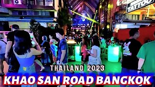 [4K] Khaosan Road Bangkok Nightlife 2023 | Bangkok walking tour at night