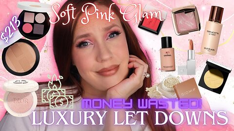 Soft Pink Glam with My Least Favorite Luxury Makeup | So Much Money Wasted!