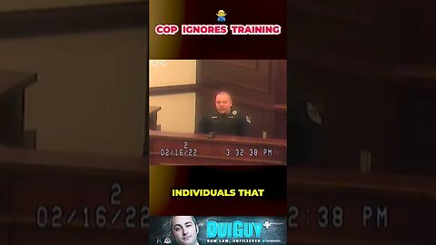 Cop IGNORES his Training